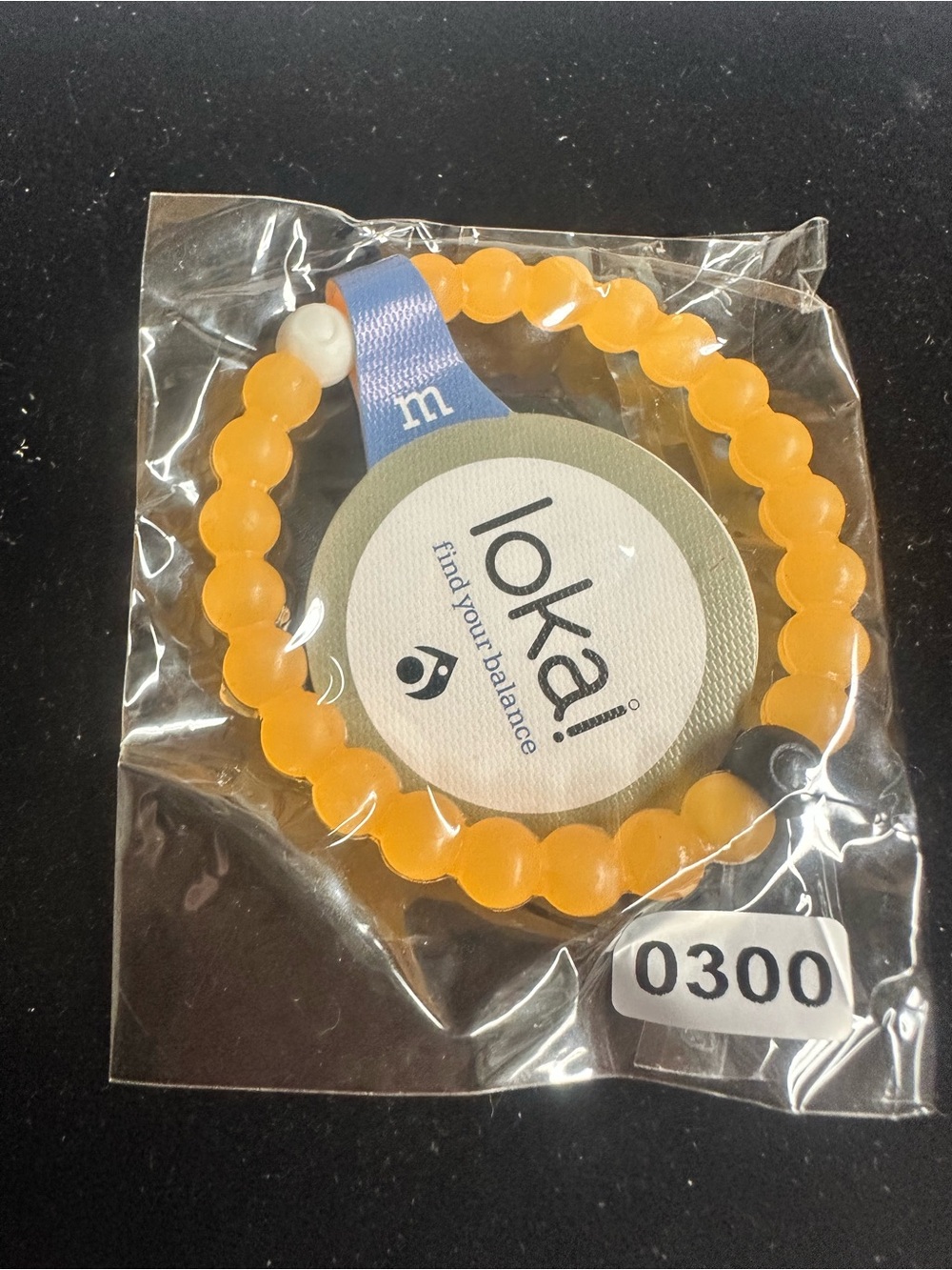 Lokai Orange Beaded Balance Bracelet with Signature Black & White Beads